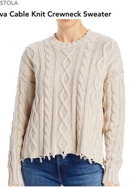 pistola Cream Cable Knit Crewneck Sweater